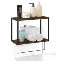 Wall Mounted 2-Tier Floating Shelves Towel Holder